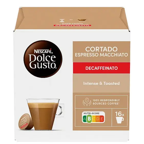 Кафе NESCAFÉ Espresso Cortado Decaf БЕЗ КОФЕИН - капсули Dolce Gusto Original 16 бр.