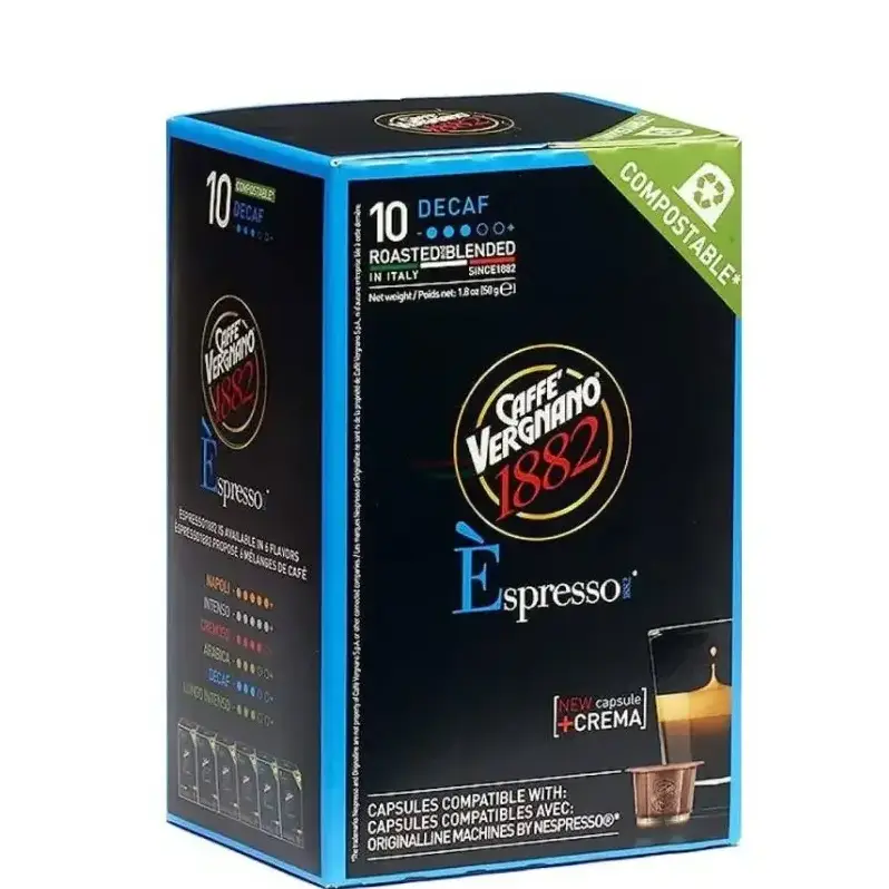 Кафе Vergnano 1882 Decaff БЕЗ КОФЕИН - капсули Nespresso 10 бр.