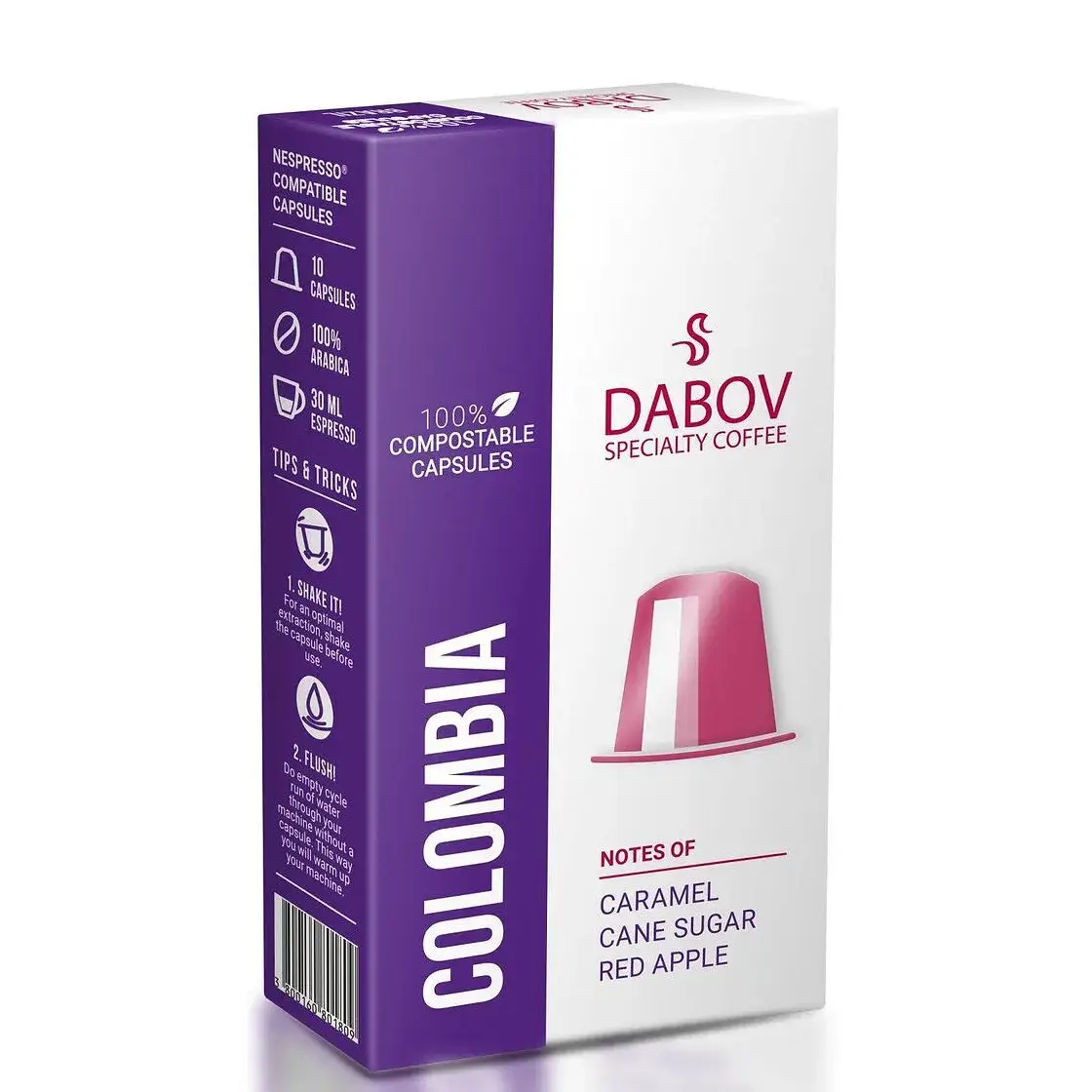 Спешълти кафе DABOV Колумбия 100% Арабика - капсули Nespresso 10 бр.
