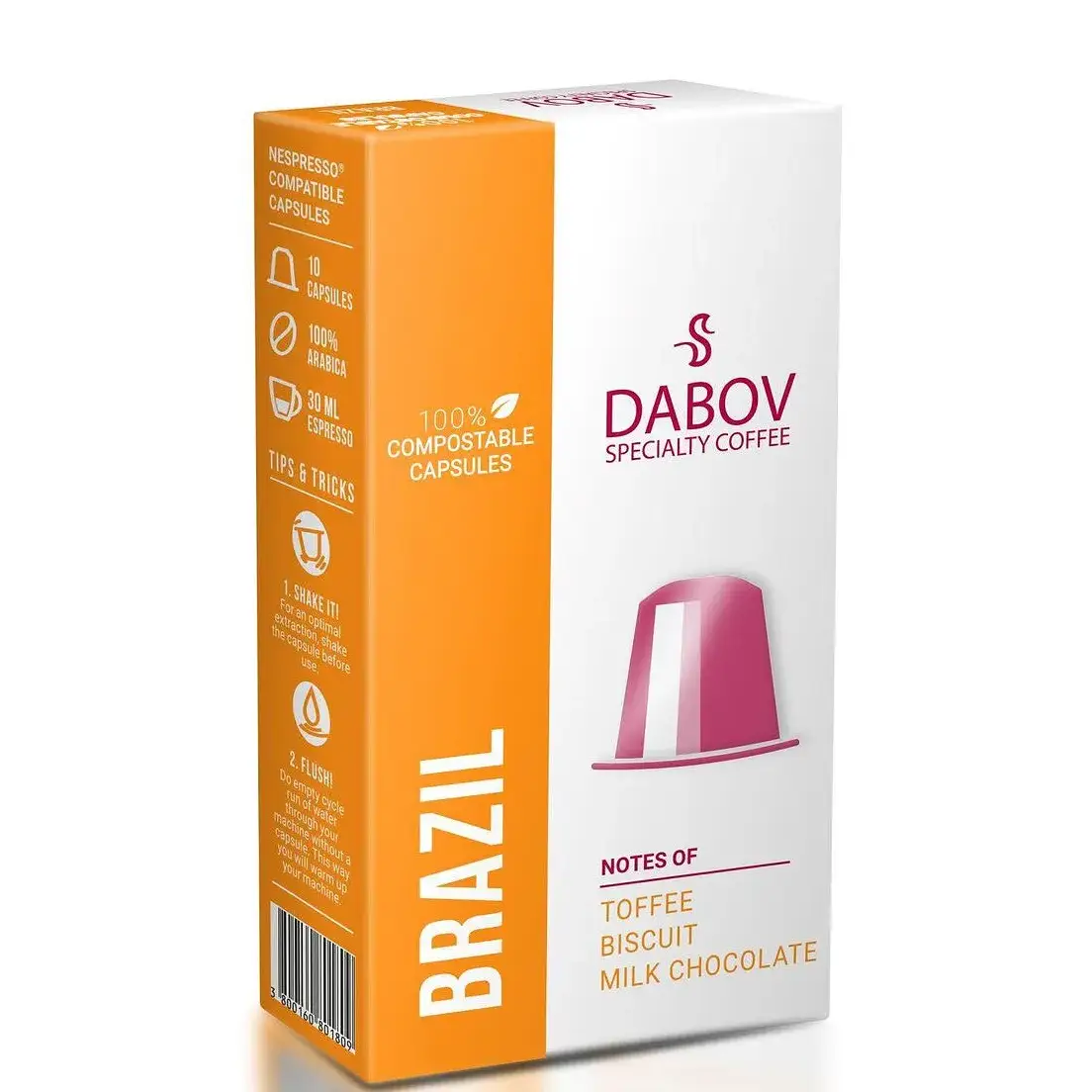 Спешълти кафе DABOV Бразилия 100% Арабика - капсули Nespresso 10 бр.