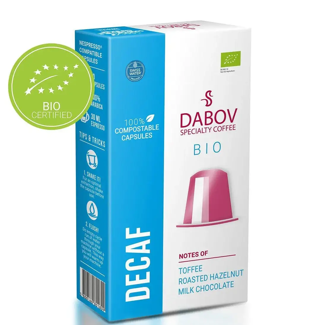 Био спешълти кафе DABOV Декаф 100% Арабика - капсули Nespresso 10 бр.