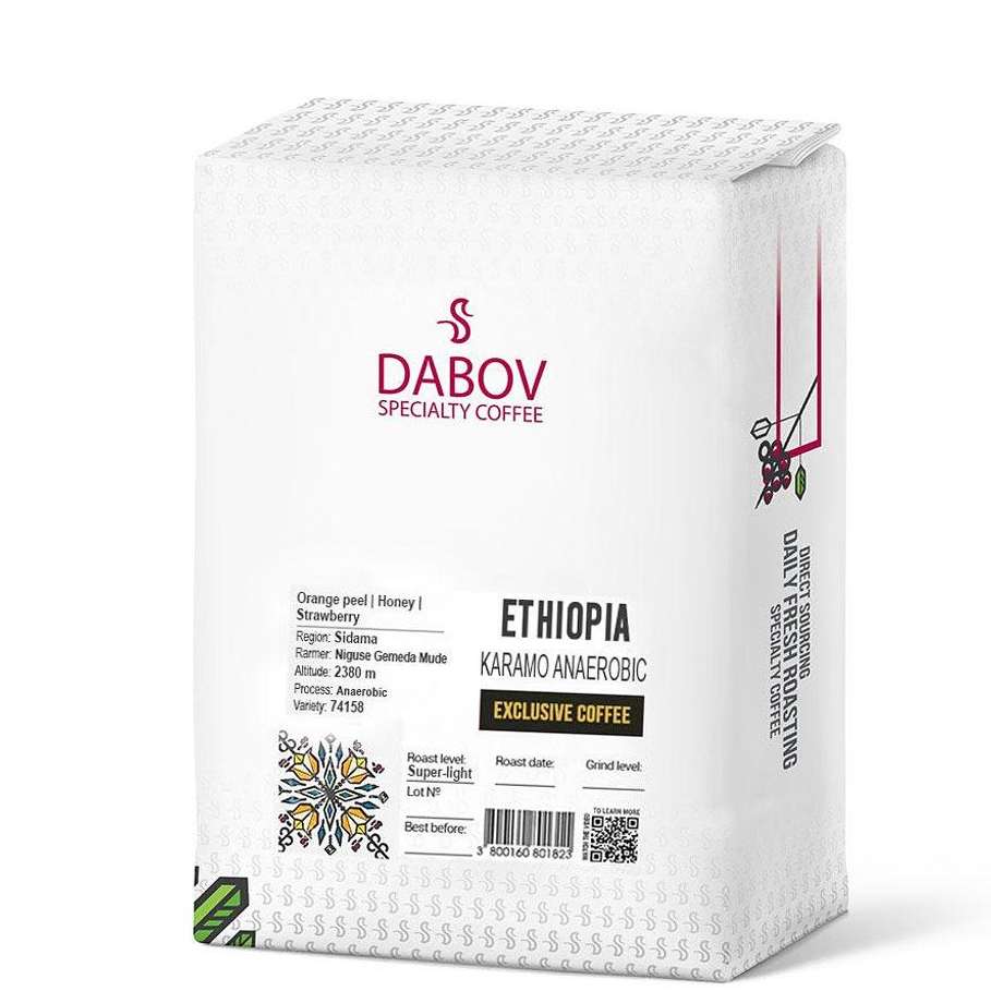 Спешълти кафе DABOV Етиопия Карамо - Анаеробик 100% Арабика - на зърна 1 кг.