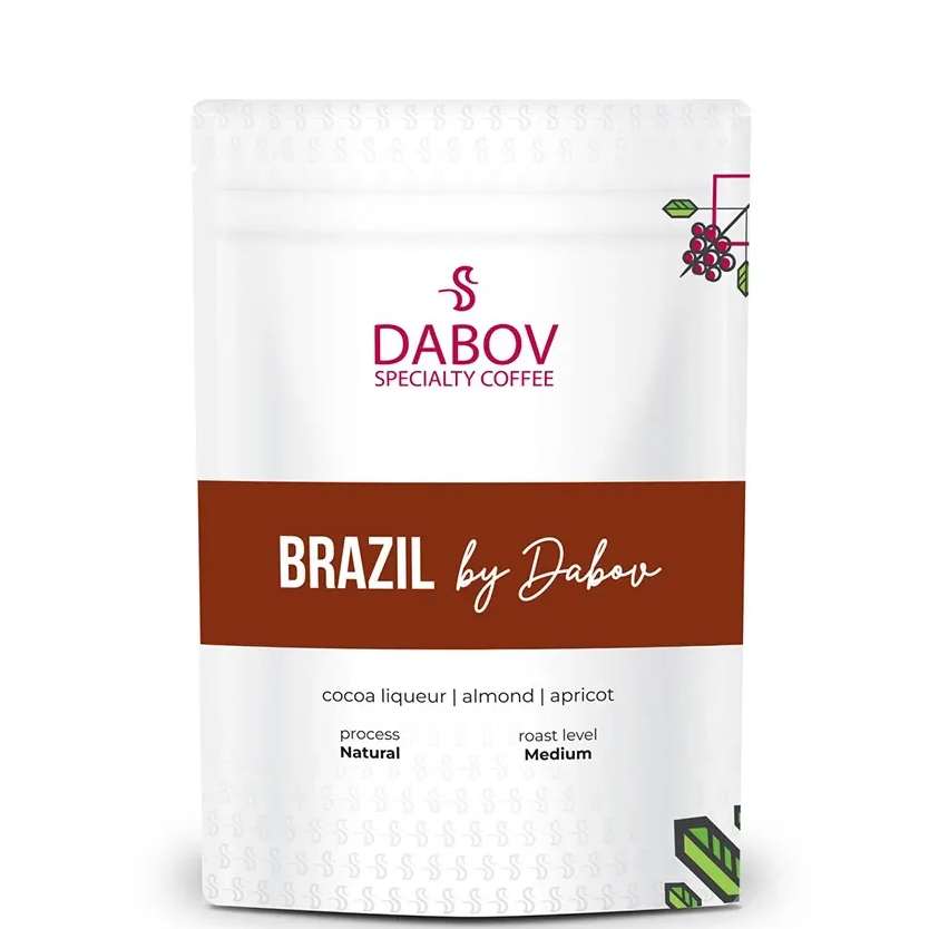 Спешълти кафе DABOV Бразилия 100% Арабика с шоколадов вкус - на зърна 200,8 гр.