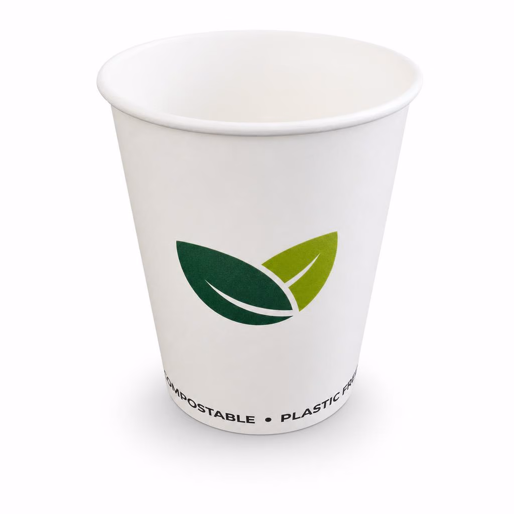Биоразградими картонени чаши BIO COMPOSTABLE за топли и за студени напитки 350 мл (14 oz) 50 бр.