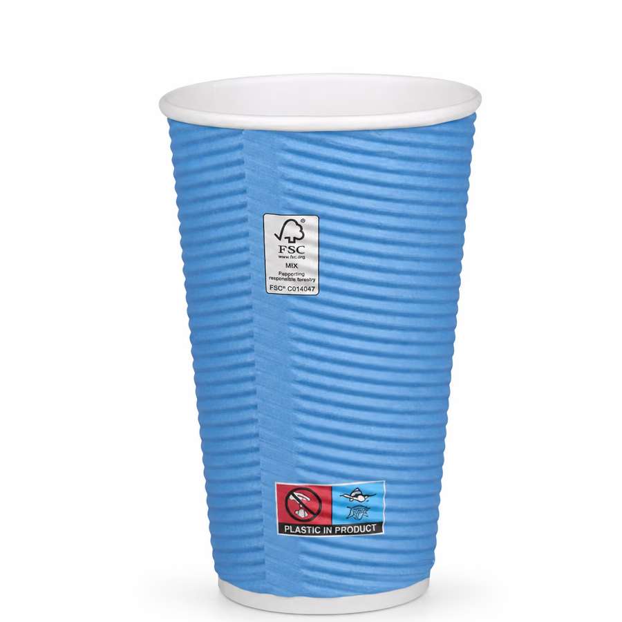 Композитни чаши RAINBOW за топли и за студени напитки - тристенни 400 мл (16 oz) 25 бр.