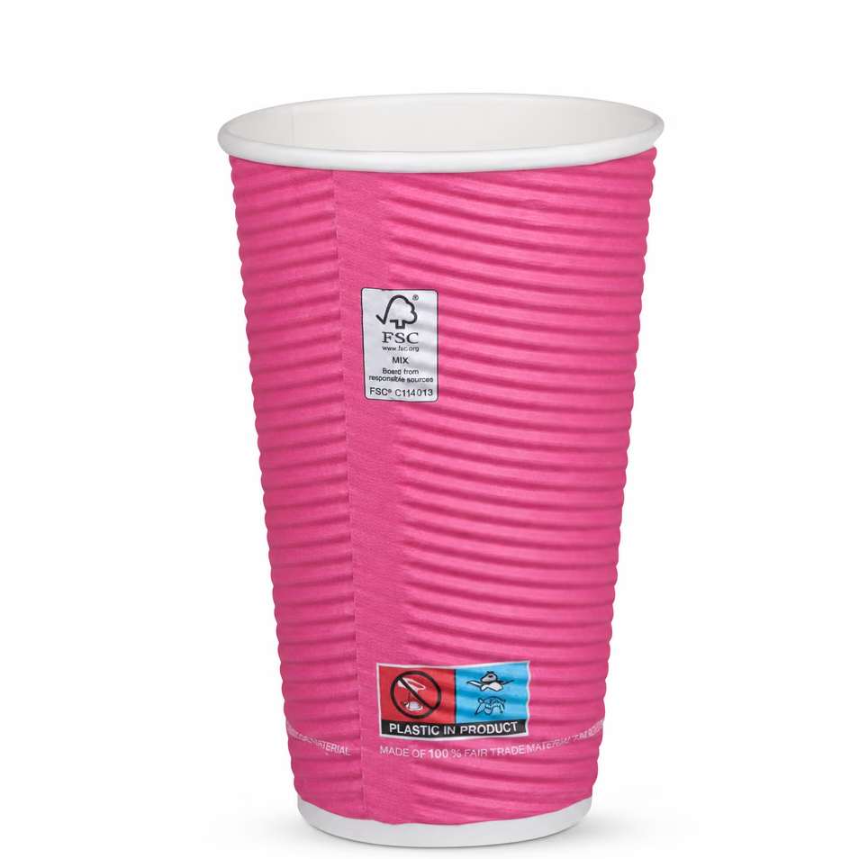 Композитни чаши RAINBOW за топли и за студени напитки - тристенни 400 мл (16 oz) 25 бр.