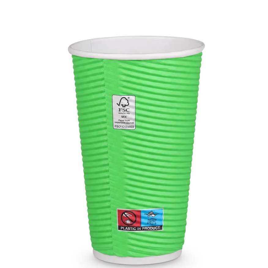 Композитни чаши RAINBOW за топли и за студени напитки - тристенни 400 мл (16 oz) 25 бр.