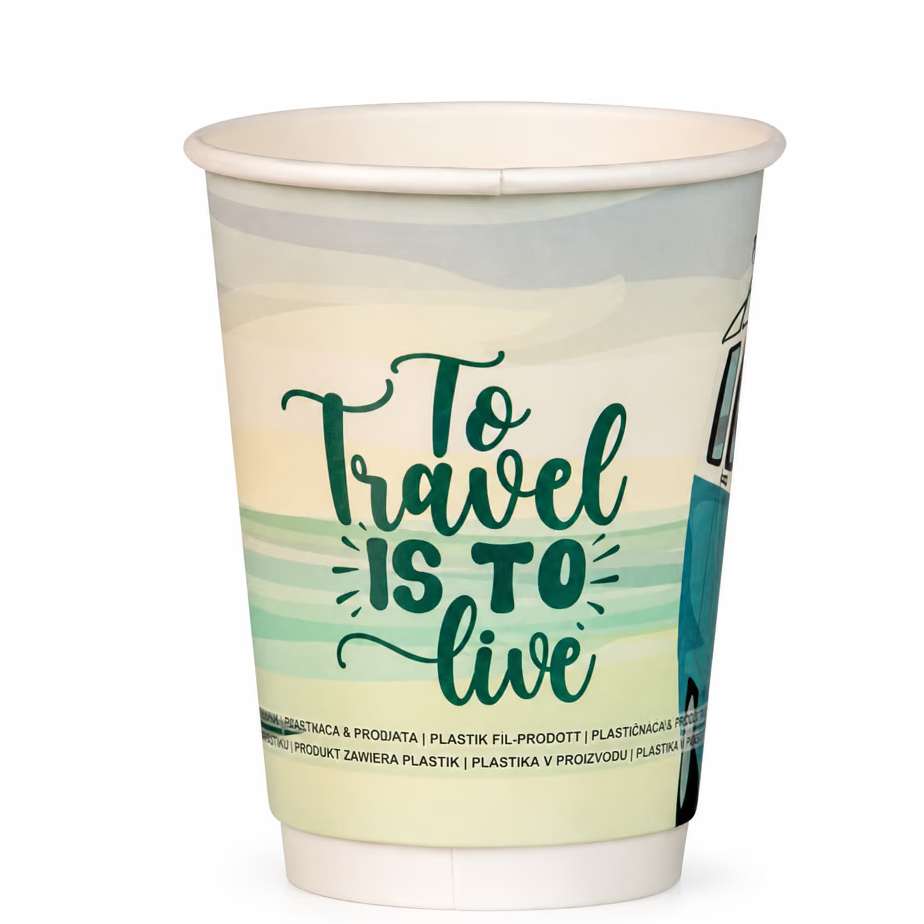 Картонени чаши VAN DESIGN за топли и за студени напитки - двустенни 350 мл (12 oz) 25 бр.
