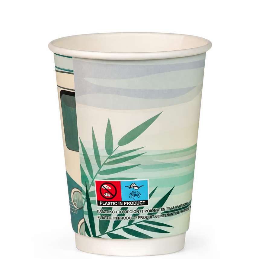 Картонени чаши VAN DESIGN за топли и за студени напитки - двустенни 350 мл (12 oz) 25 бр.