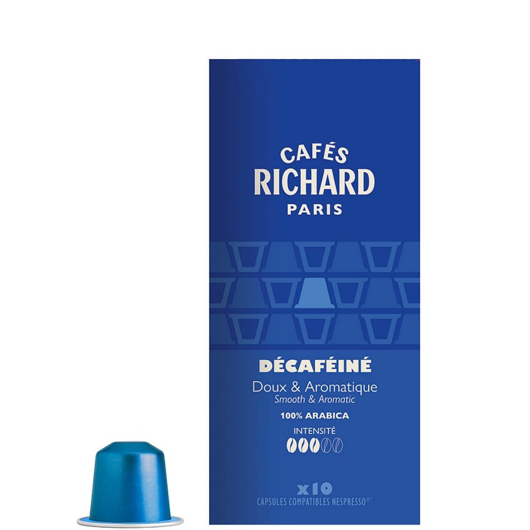 Спешълти кафе Cafés Richard БЕЗ КОФЕИН 100 % Арабика - капсули Nespresso 10 бр.
