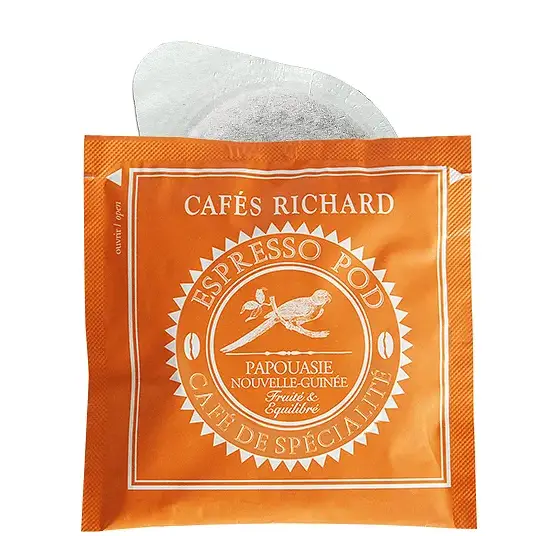 Спешълти кафе Cafés Richard Папуа Нова Гвинея 100 % Арабика - падове дози ESE 44 mm 25 бр.