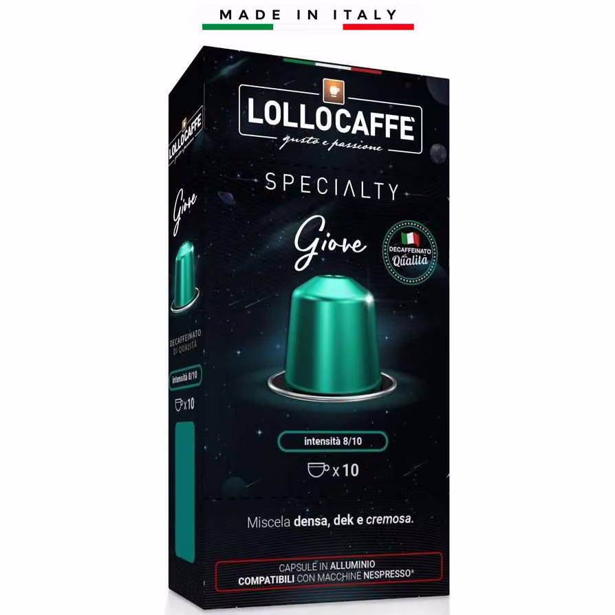 Кафе Lollo Specialty Giove БЕЗ КОФЕИН - алуминиеви капсули Nespresso 10 бр.