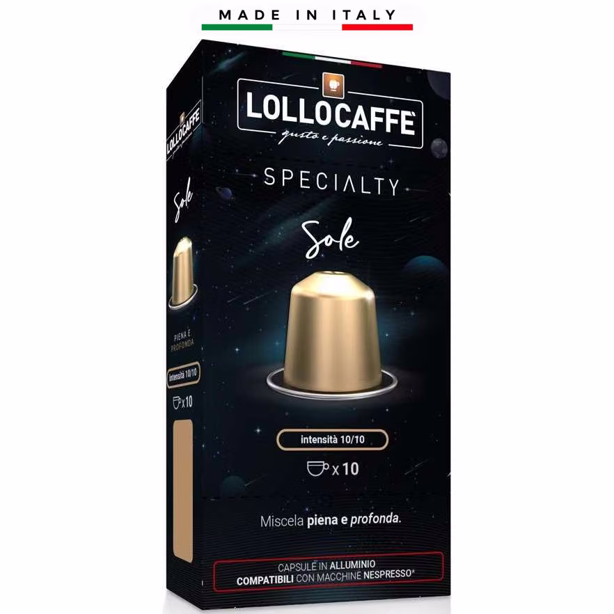 Кафе Lollo Specialty Sole 100% Робуста - алуминиеви капсули Nespresso 10 бр.