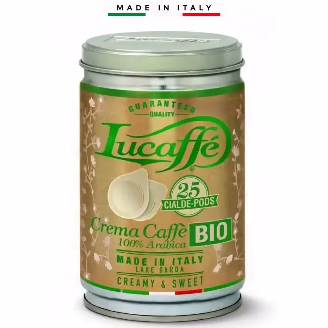 Кафе LUCAFFE CREMA COFFE BIO 100% Arabica дози ESE 44mm. 25 бр.