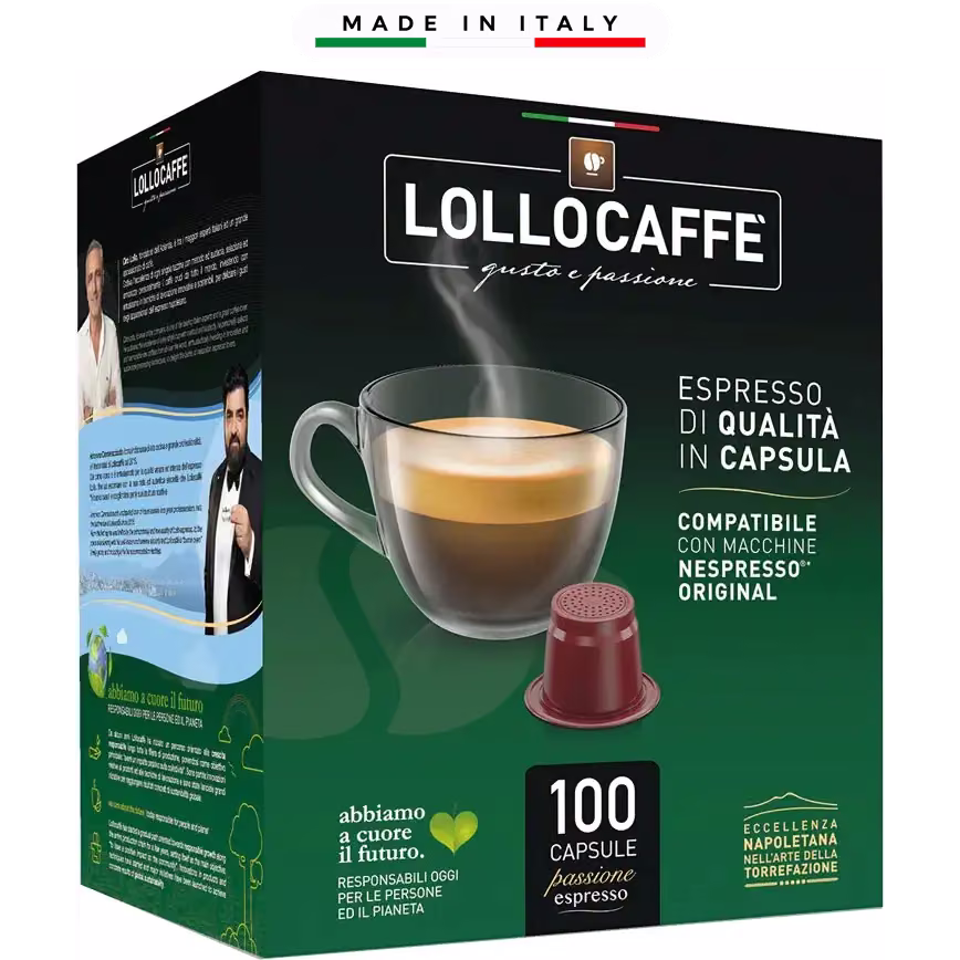 Кафе Lollo Passione Espresso Nero - капсули Nespresso 100 бр.