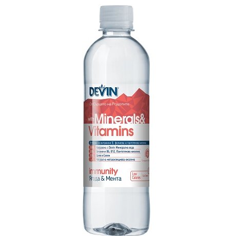 Devin VITAMIN WATER IMMUNITY Strawberry & Mint 0.425l.