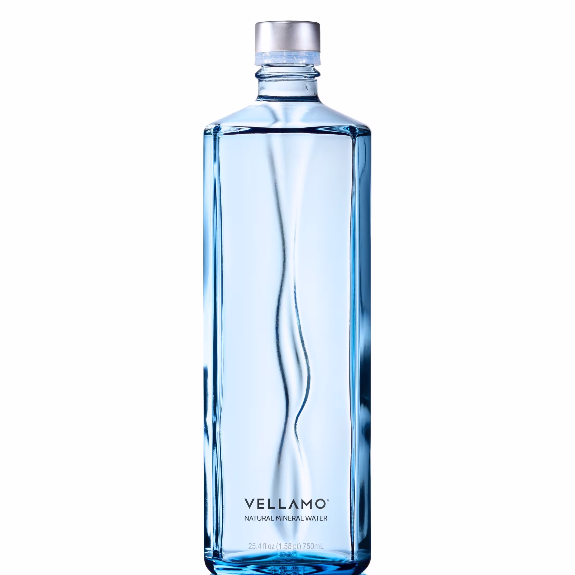 Natural Glacier Spring Water Vellamo – Rectangular Glass Bottle 0.75L