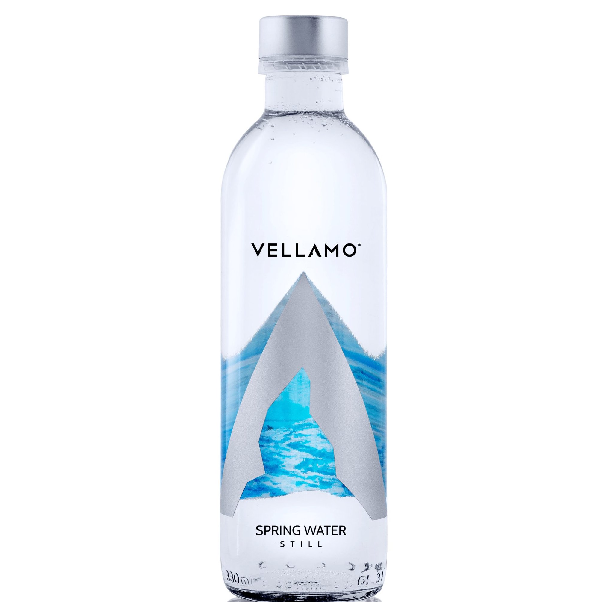 Glacier Spring Water Vellamo – Round Glass Bottle 0.33L
